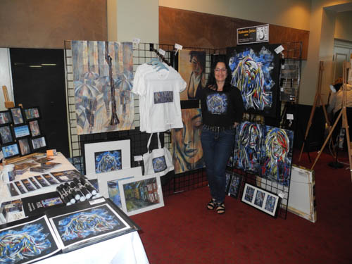 Artist Katherine James at the Oakville Artists Show and Sale May 2014