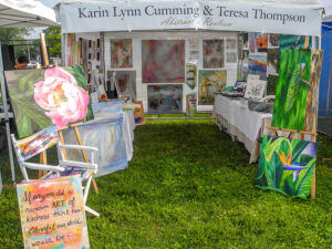 Karin Lynn Cumming and Teresa Thompson Booth 27 at Art in the Park in Bronte