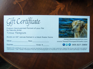 Gift Certificate Pet Portrait by Teresa Thompson